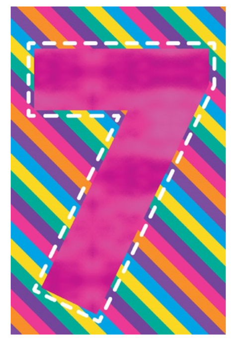 World Greetings Pink 7 With Rainbow Birthday Card