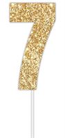 Cake Topper Glitter Gold Number 7