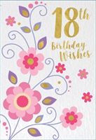 18th Birthday Wishes With Flowers Birthday Card