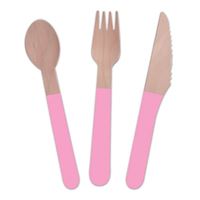 Pink Wooden Cutlery