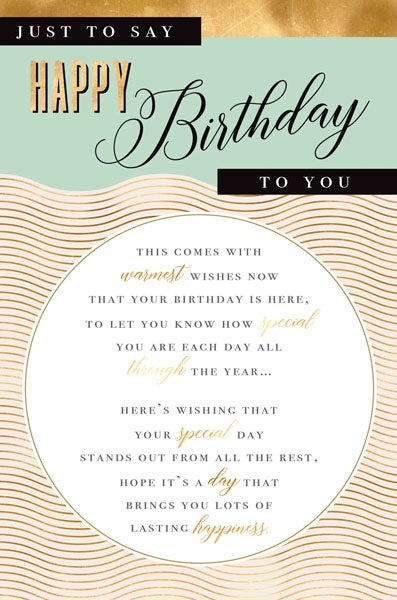 Just To Say Happy Birthday To You Birthday Card