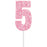 Cake Topper Glitter Pink Number 5