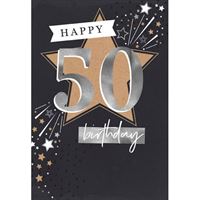 Happy 50th Birthday Card - Deluxe