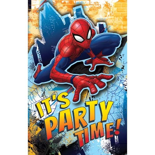 Spiderman Its Party Time Birthday Card