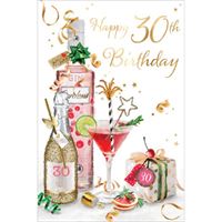 Happy 30th Birthday Female Card - Elegance