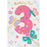 Birthday Card Girl 3 Pink With Butterflies