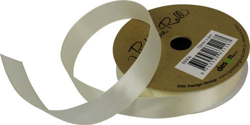 Ribbon Roll 15mm X 6m Cream