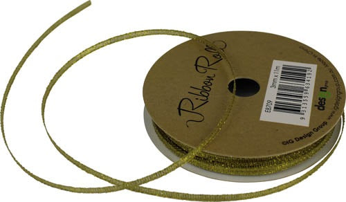 Ribbon Roll 3mm X 11m Gold