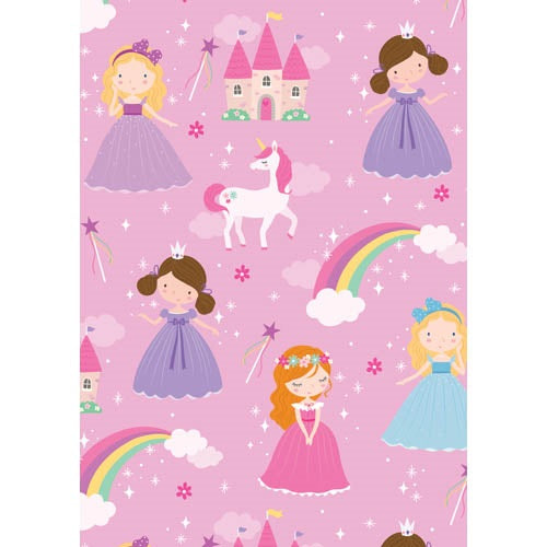 Folded Gift Wrap Unicorns & Princess