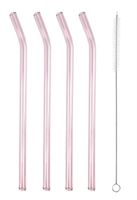Pink Glass Straws 4pk