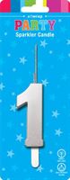 Silver Party Sparkler Candle Number 1