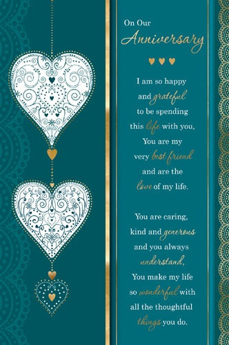 Loving Words - On Our Anniversary Card