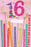 16th Birthday Rainbow Candles Birthday Card