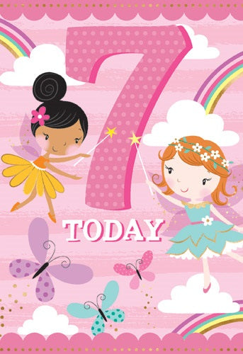 Birthday Card Girl 7th Fairies