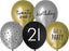 Assorted Happy Birthday Balloons 21st Assorted Printed Colours Pack Of 10
