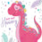 Hip Hip Hooray Pink Dinosaur Birthday Card