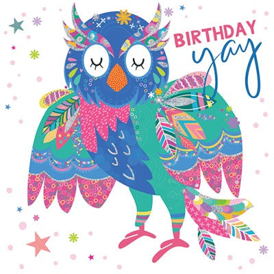 Birthday Yay Owl Birthday Card
