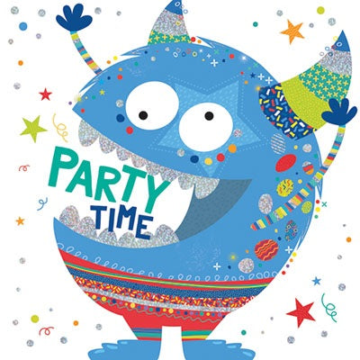 Party Time Monster Birthday Card