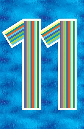 Blue Card Rainbow 11 Birthday Card