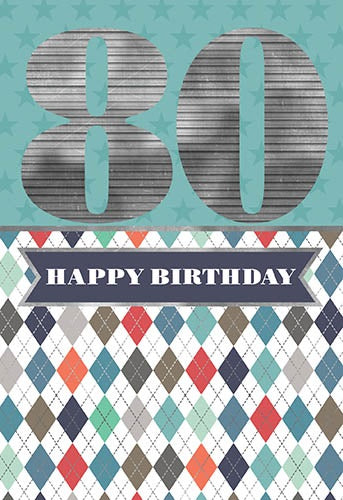 Deluxe 80 Happy Birthday Card