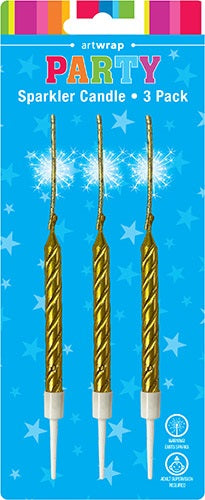 Sparkler Candles Gold Pack Of 3