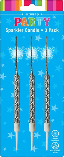 Sparkler Candles Silver Pack Of 3