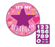 10 cm Pink Birthday Badge with Changable Age