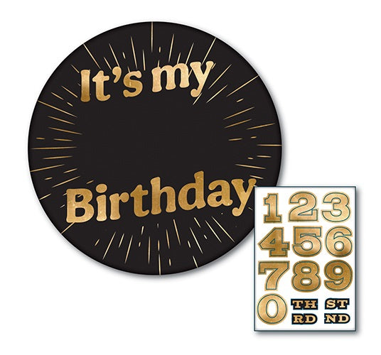 10 cm Formal Birthday Badge with Changeable Age
