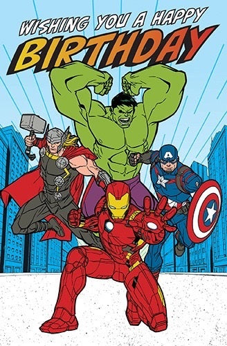Avengers Wishing You A Happy Birthday Card