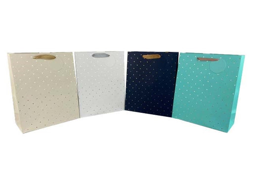 Large Gift Bag With Gold Polka Dots