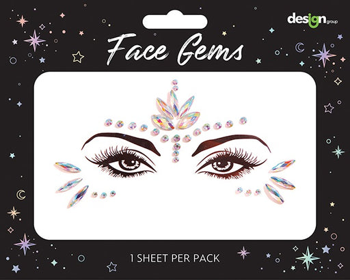 Face Gems - Pink/White Iridescent