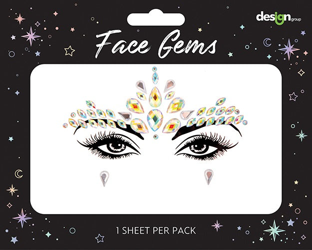Face Gems Crown - Pink/White Iridescent