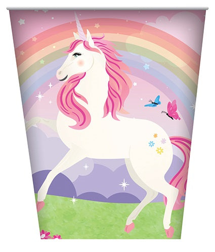 Unicorn Paper Party Cups 8Pk/270ml