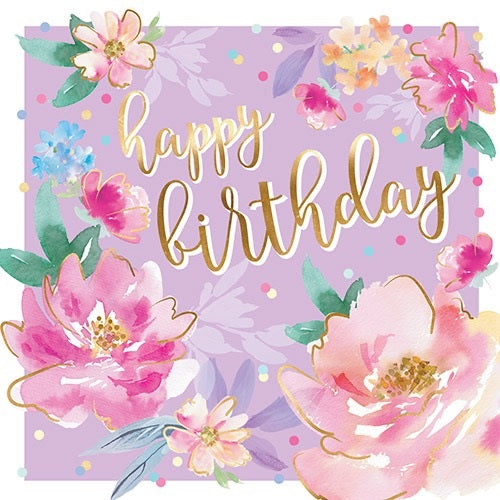 Happy Birthday Floral Card