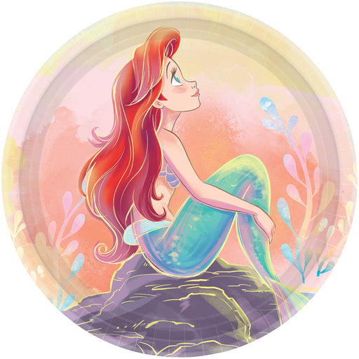 The Little Mermaid 17.8cm Round Paper Plates Pack Of 8