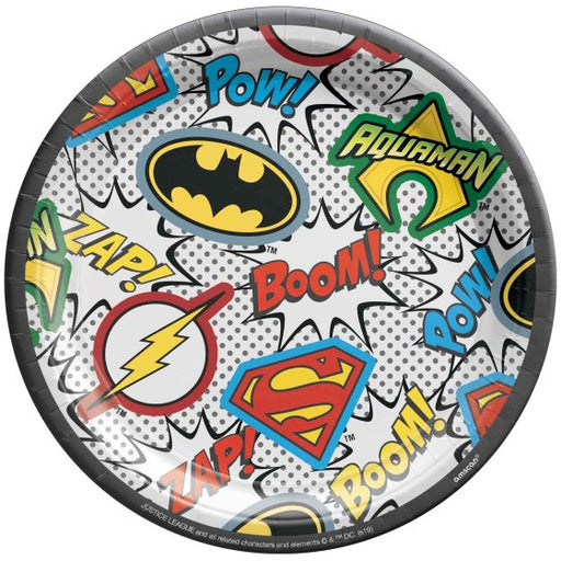 Justice League Heros Unite 17cm Paper Plates 8 Pk NPC