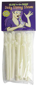 Willy Sipping Straws-GID 10pk
