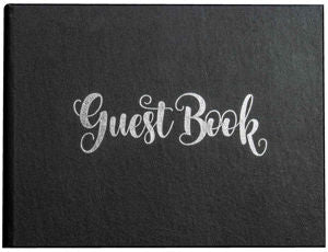 Black Guest Book With Silver Writting