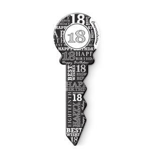 18ht Birthday Key Grey - Small