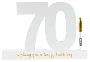 70th Signature Block White With Gold Foil