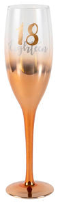 Ombre Rose Gold 18th Champagne Glass