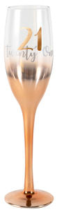 Ombre Rose Gold 21st Champagne Glass