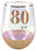 SALE Stemless Rose Gold Glitter 80/Eighty Glass