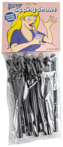Willy Sipping Straws-Black 10pk