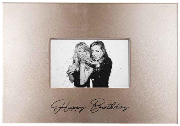 Happy Birthday Rose Gold Edition Sign It Frame Block
