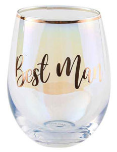 Best Man Stemless Wine Glass 600ml