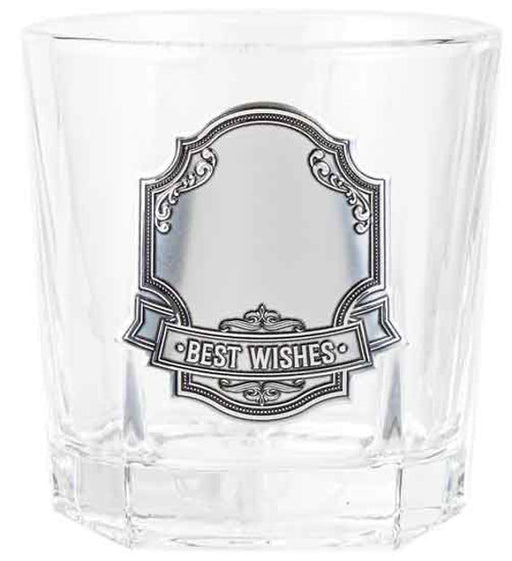 Blank Badge  Best Wishes Whisky Glass 260ml