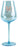 80th Blue Wine Glass Rose Gold Decal 430ml