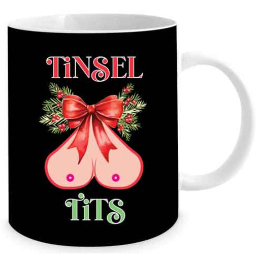 Rude Christmas Coffee Mugs (Tinsel Tits)