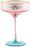 18th Pink Fluted Coupe Glass With Gold Writting 300ml